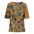 thumbnail image 5 of Wancir Summer Tops for Women 2025 Casual Short Sleeve Pullover Tunic T Shirts Ethnic Floral Print Button Spring Blouses, 5 of 5