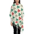 thumbnail image 3 of Cauagu Retro bows Print Women Wrap Shawl tassels Scarves Retro Scarf 77.6"X28.3", 3 of 8