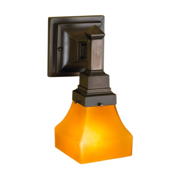 Meyda Tiffany 50357 Amber Bungalow 5" Wide 1 Light Wall Sconce - MultiColor