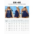 thumbnail image 5 of SHEWIN Women's Plus One Piece Swimsuit Summer Tummy Control Swim Dress One Piece Bathing Suit with Pockets Blue Line L, 5 of 9