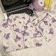 thumbnail image 4 of Sanrioed Kuromi 2 uds conjunto de pijamas Anime Kawaii Pochacco camisetas de algodón pantalones para mujeres primavera niñas estudiante ropa de casa Casual suelta, 4 of 7