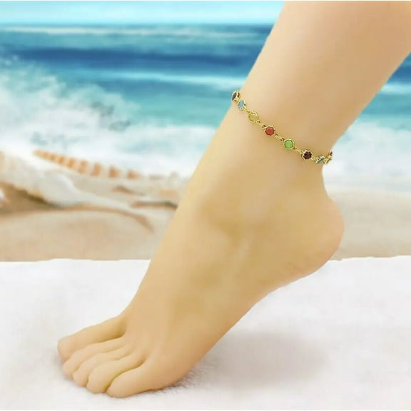 18K Gold Plated High Polish Finish Multi Color Flower