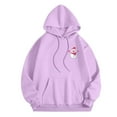 thumbnail image 2 of Christmas Sweatshirts for Women 2025 Merry Christmas Shirt for Women'S Christmas Tree Letter Print Hoody Christmas Holiday Hooded Hoody Hoodie Women Light Purple XXL, 2 of 4