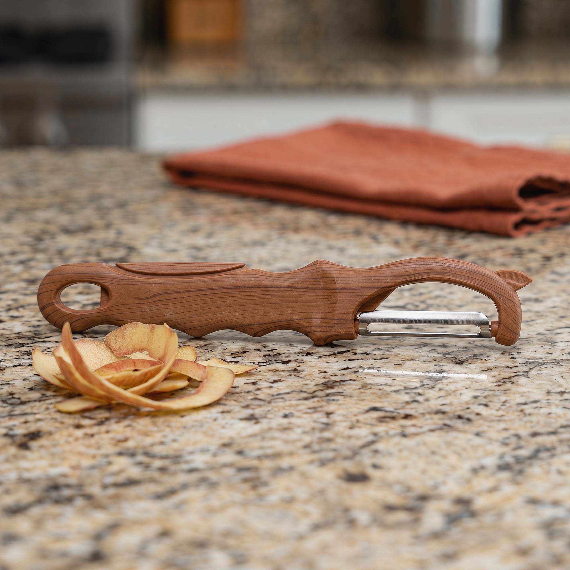 Unique Bargains Stainless Steel Lightweight Peeler with Hangable Hole Brown-1 7.1 x 1.2"