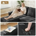 thumbnail image 4 of Neche 100" Oversized Modular Sectional Couches For Living Room, L-Shaped Cloud Sofa Couch With Corduroy Fabric, Comfy Couch With Deep Seat, Easy Assembly Required, Black, 4 of 9