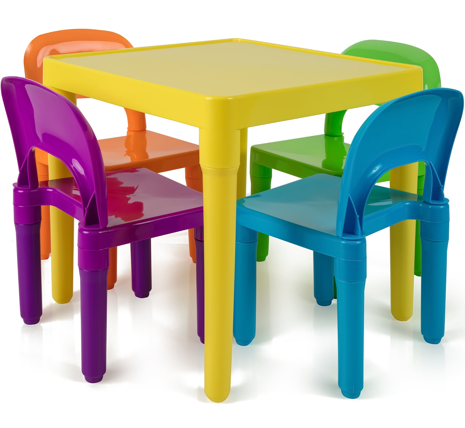 Small Round Table Set Lego Top Plastic Kids Colorful Chair Playroom Furniture 