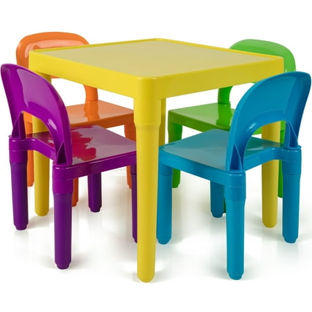 Den Haven Kids Table and Chairs Play Set Colorful Child Toy Activity Desk for Toddler Sturdy