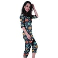 thumbnail image 5 of Moomaya Printed Cotton 3/4 Sleeve Shirt With Capri 2 Piece Nightwear Set Sleepwear For Womens, 5 of 7