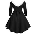 thumbnail image 1 of Femmes Robe de Noël Hiver Manches Longues V Cou Slim Fit une Robe de Ligne, 1 of 6