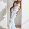 thumbnail image 4 of Women's Strapless Sweetheart Neck Maxi Dress, Bodycon Corset Graduation Prom Evening Gown, 4 of 7