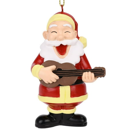 Guitar Christmas Tree Ornament - Tree Buddees Rockin Around the Christmas Tree Guitar Playing Santa Ornament
