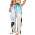 thumbnail image 2 of Sigee Butterfly In Blossoms Zen Print Men's Pajama Pants - Soft Lounge Sleep Bottoms with Elastic Waistband and Pockets-X-Large, 2 of 9