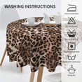 thumbnail image 3 of Brown Leopard Tablecloth Round 60 Inch Animal Print Round Tablecloth Polyester Washable Cheetah Print Table Cover Table Cloth for Kitchen Kitchen Dining Table Patio Outdoor Party Picnic, 3 of 6