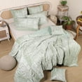 thumbnail image 6 of DecorAvenue Ultra-Luxe Crushed Velvet Duvet Cover Set, Boho Bedding Comforter Donna Cover Set, Over Size 3 Pieces Set 1 Comforter Cover and 2 Pillow Shams Sage Green Color, 6 of 6