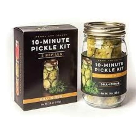 Pearl Johnny 10-Minute Pickle Kit Refill, (Dill-icious - 2 Item Offer) Jar Spice 2- 4 Packs In Refill Box