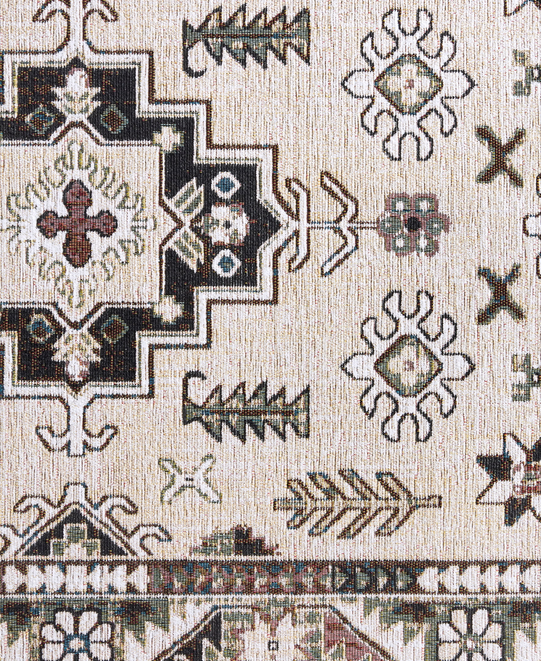 TOWN & COUNTRY LUXE Livie Forever Vintage Everwash® Washable Multi-Use Decorative Rug, Kitchen Rug, Low-Profile Door Mat, Bedroom Rug and Dorm Room Rug with Non-Slip Backing, Ivory/Black, 24"x40"