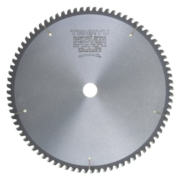 Tenryu AC-30580DN 12 Inch Carbide Tipped Saw Blade ( 80 Tooth TCG Grind - 1 Inch Arbor - 0.11 Kerf)