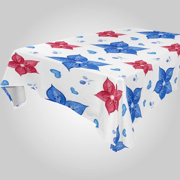 SKYSONIC Independence Day Rectangle Tablecloth Spill-Proof Polyester Table Cloth Table Cover for Kitchen Dining Picnic Holiday Party Decoration,60x120 Inch