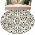 thumbnail image 2 of Boho Flowers 8' Round Area Rug, Farmhouse Abstract Geometric Patterned Washable Non-Slip Large Circle Rugs for Living Room Bedroom, Soft Low Pile Rug Carpet for Dining Room Kitchen Farmhouse, 2 of 9