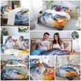 thumbnail image 5 of 3 Piece Oil Painting Duvet Cover Set Full Size,Microfiber Comforter/Quilt Cover with Corner Ties and 2 Pillowcases,Modern Abstract Colorful Smear Aesthetic All Season Soft Bedding with Zipper Closure, 5 of 8