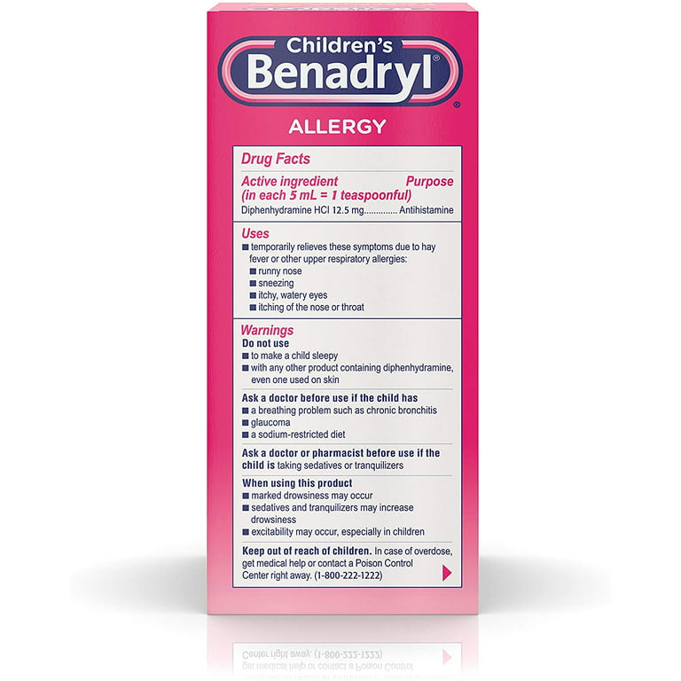 Benadryl Allergy Liquid Cherry 8 Oz