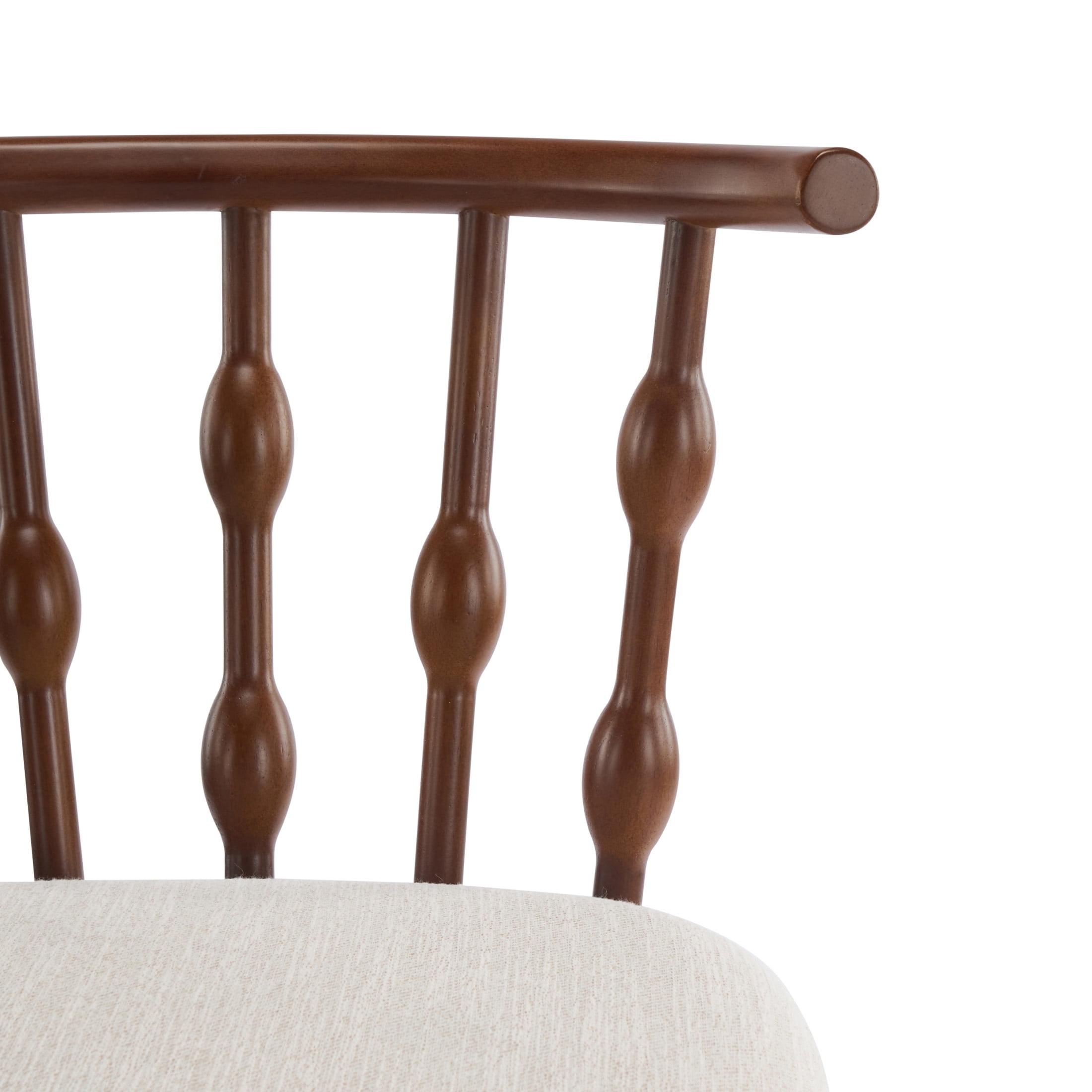 Christopher Knight Home 29" Bar Stools, Walnut Wood Frame with Hourglass Backrest, Beige Cushion, Set of 4