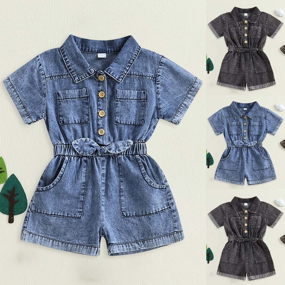 Onesies 3-6 Months Unisex Baby Girl Clothes Toddler Girls Summer Outfits One Piece Jumpsuit Shorts Cute Jean Overalls Romper 12 Months-5T