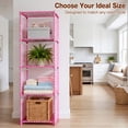 thumbnail image 6 of HONEIER Bookshelf, 4-Tier Storage Shelf, Narrow Bookcase Organizer for Bedroom Living Room Office, Pink, 6 of 9