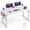 White, variant on 40inch Gaming table with waterproof LED lights, carbon fiber tabletop, suitable for small spaces |   Home Office Study Computer Desk, with Storage Bag and Headphone Hook