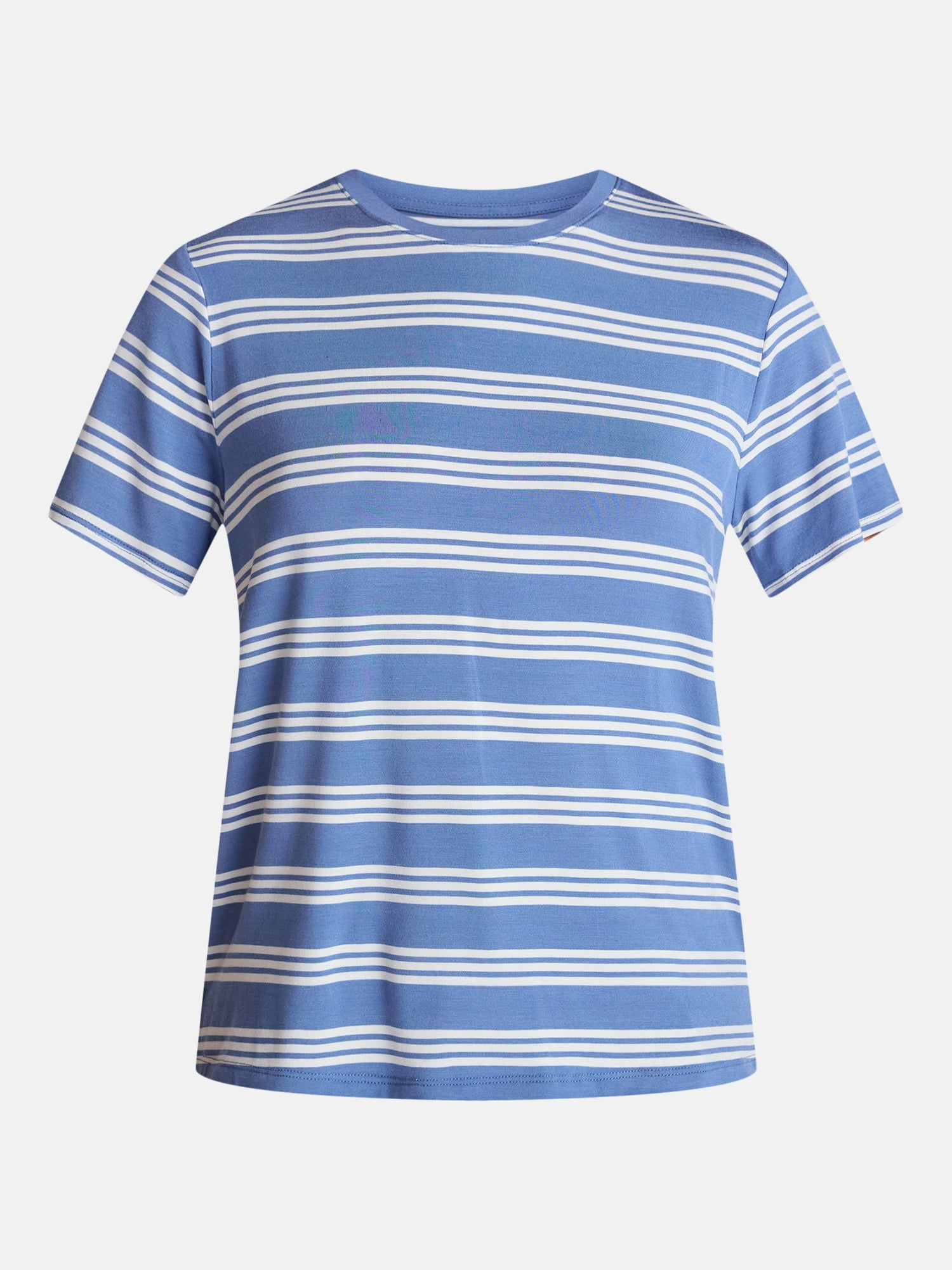 Time and Tru Women's Draped Boxy Tee with Short Sleeves, Sizes XS-XXXL