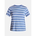 thumbnail image 6 of Time and Tru Women's Draped Boxy Tee with Short Sleeves, Sizes XS-XXXL, 6 of 6
