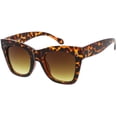thumbnail image 2 of Women's Chunky Cat Eye Sunglasses Neutral Colored Square Lens 48mm (Tortoise / Amber), 2 of 4