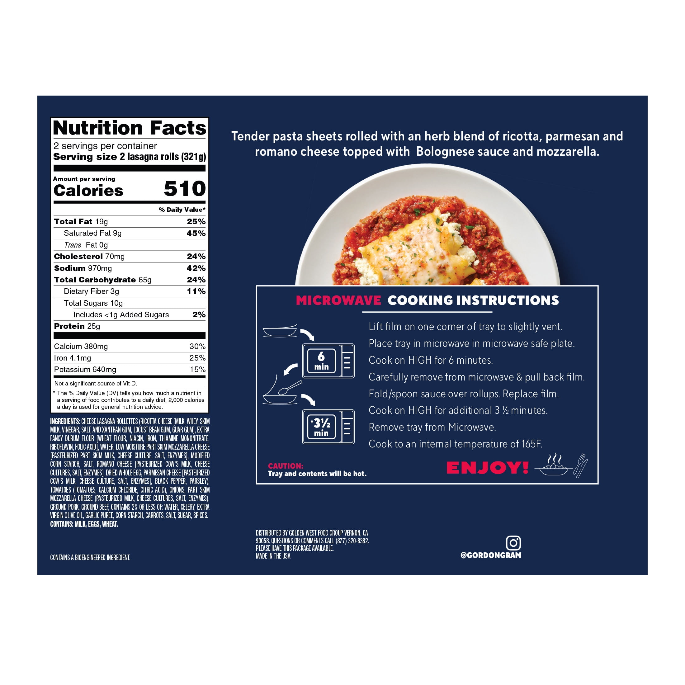By Chef Ramsay Lasagna with Bolognese Meat Sauce, 22.68 oz, Multi-Serve (Frozen)