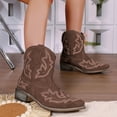 thumbnail image 4 of Ecetana Cowboy Boots for Women Ankle Cowgirl Booties Pointed Toe Embroidery Western Short Boots, 4 of 7