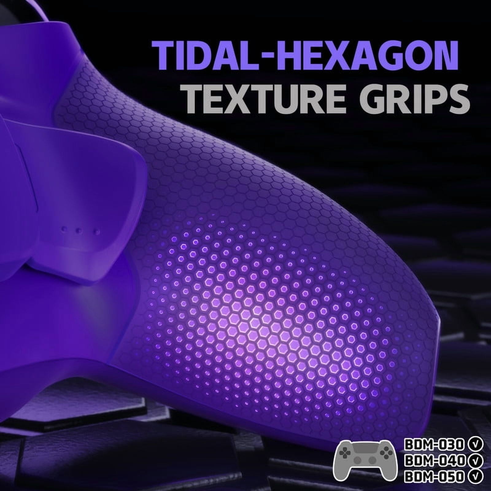eXtremeRate RISE Plus MAX Back Paddles Kit with Clicky Trigger Stops & Rubberized Grip for PS5 Controller BDM-030 040 050, Remappable Back Buttons Kit for PS5 Controller - Galactic Purple