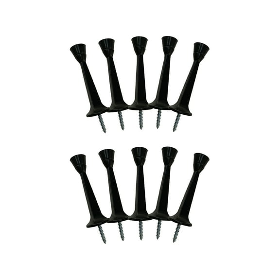 Design House Cast 10-Pack Steel Door Stop Wall Protector with Rubber Tip, Matte Black