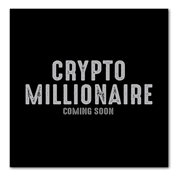 DistinctInk Custom Bumper Sticker - 3" x 3" Decorative Decal - Black Background - Crypto Millionaire - Coming Soon