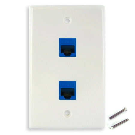 - Dual CAT6 Ethernet Jacks w/ Keystone Wall Plate