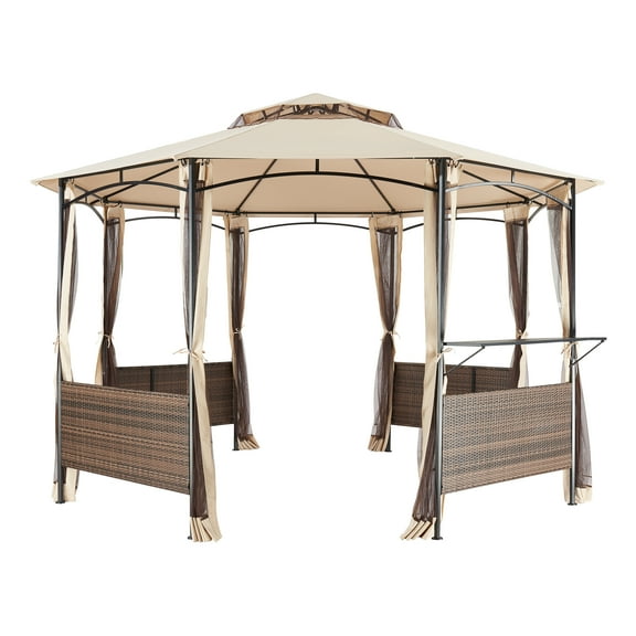 Garden Winds Replacement Canopy Top Cover for Flora Hexagon Gazebo - RipLock 350