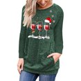 thumbnail image 2 of Pntutb Mujeres Cuello Redondo Manga Larga Estampado Navideño Botones Cómodos tops Pntutb Pntutb-4244, 2 of 5