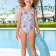 thumbnail image 3 of Uorisanigo Purple Sea Turtle One Piece Bathing Suits for Girls Cross Shoulder Strap Outdoor Beach Swimsuit Quick Dry Pool Party Swimwear, Size 13-14, 3 of 7