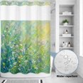 thumbnail image 2 of No Hook Shower Curtain, Wildflower Meadow Shower Curtains for Bathroom with See Through Top Window, Lush Green Grass Botanical Cottagecore Waterproof & Washable Bath Curtain 60"x72", 2 of 8