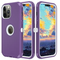 NIFFPD iPhone 13 Pro Case, Heavy Duty Hard Shockproof Protective Phone Case for iPhone 13 Pro 6.1" Purple White