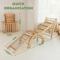 thumbnail image 3 of Goodevas 4-in-1 Wooden Montessori Indoor Climbing Frame with Triangle, Arch, Net & Ramp, Ages 1–5, 3 of 9