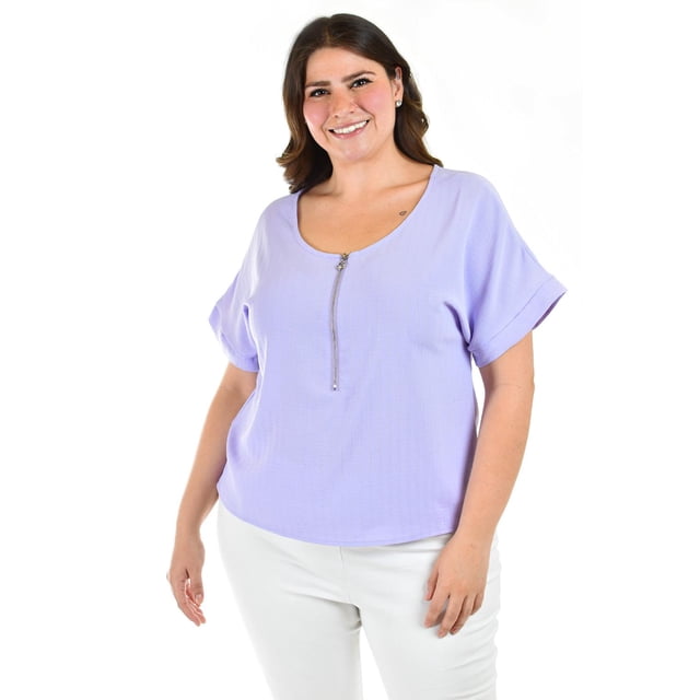 Blusa con cierre Roman Fashion Tallas Extras 017 Lila 42