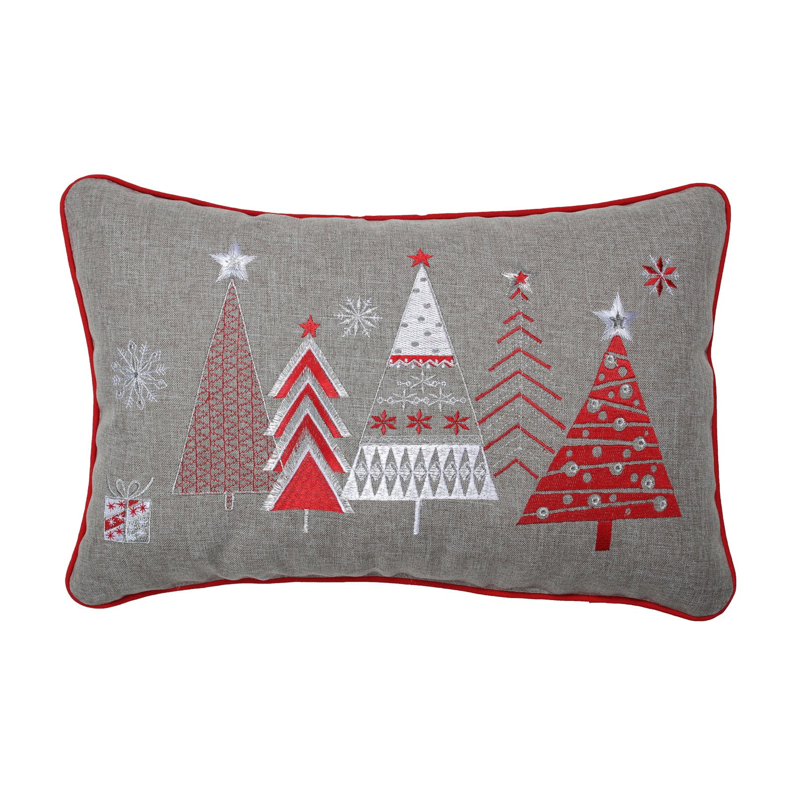 Pillow Perfect Christmas Star Topped Trees Lumbar Pillow