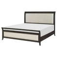 thumbnail image 3 of Bron Queen Bed with Sleigh Headboard Design- Beige Upholstery- Solid Wood, 3 of 6