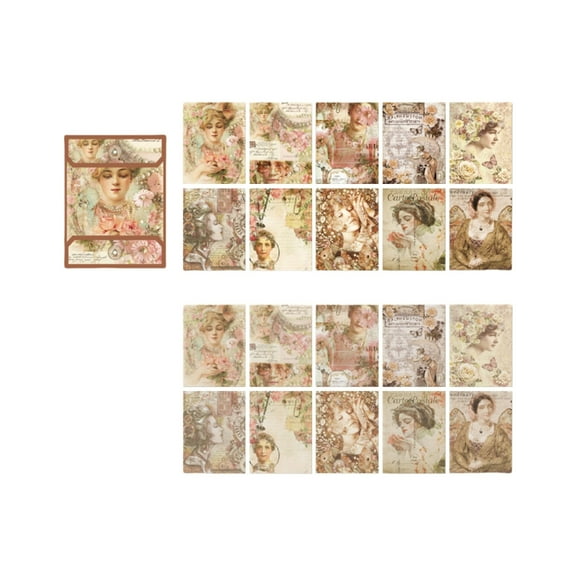 20 Sheets Retro Scrapbooking Paper Aesthetic Decorative Paper for Craft Scrapbooking Journal Photo Album Embellishment
