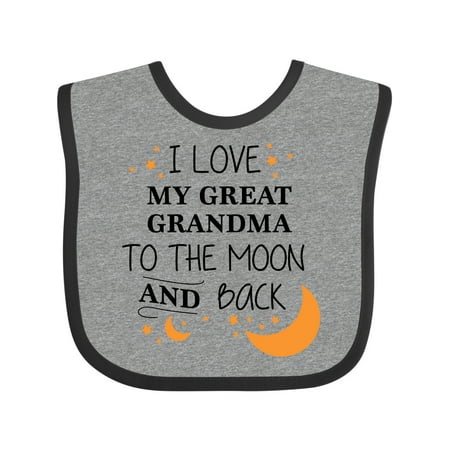 

Inktastic I Love My Great Grandma to the Moon and Back Gift Baby Boy or Baby Girl Bib
