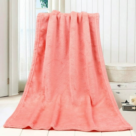 45*65CM Fashion Solid Soft Throw Kids Blanket Warm Coral Plaid Blankets